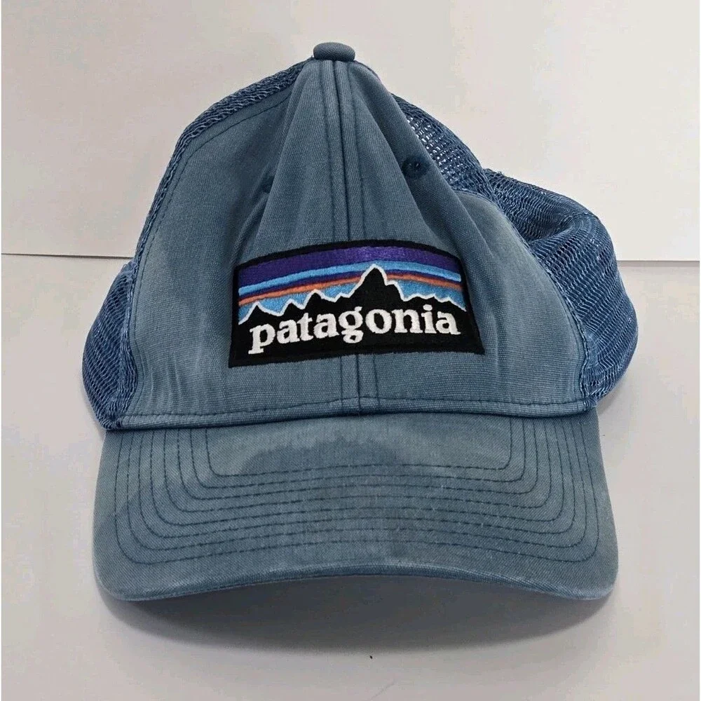 Patagonia Hat Mens Cap Snapback Patch Logo Blue Trucker Mesh Adult